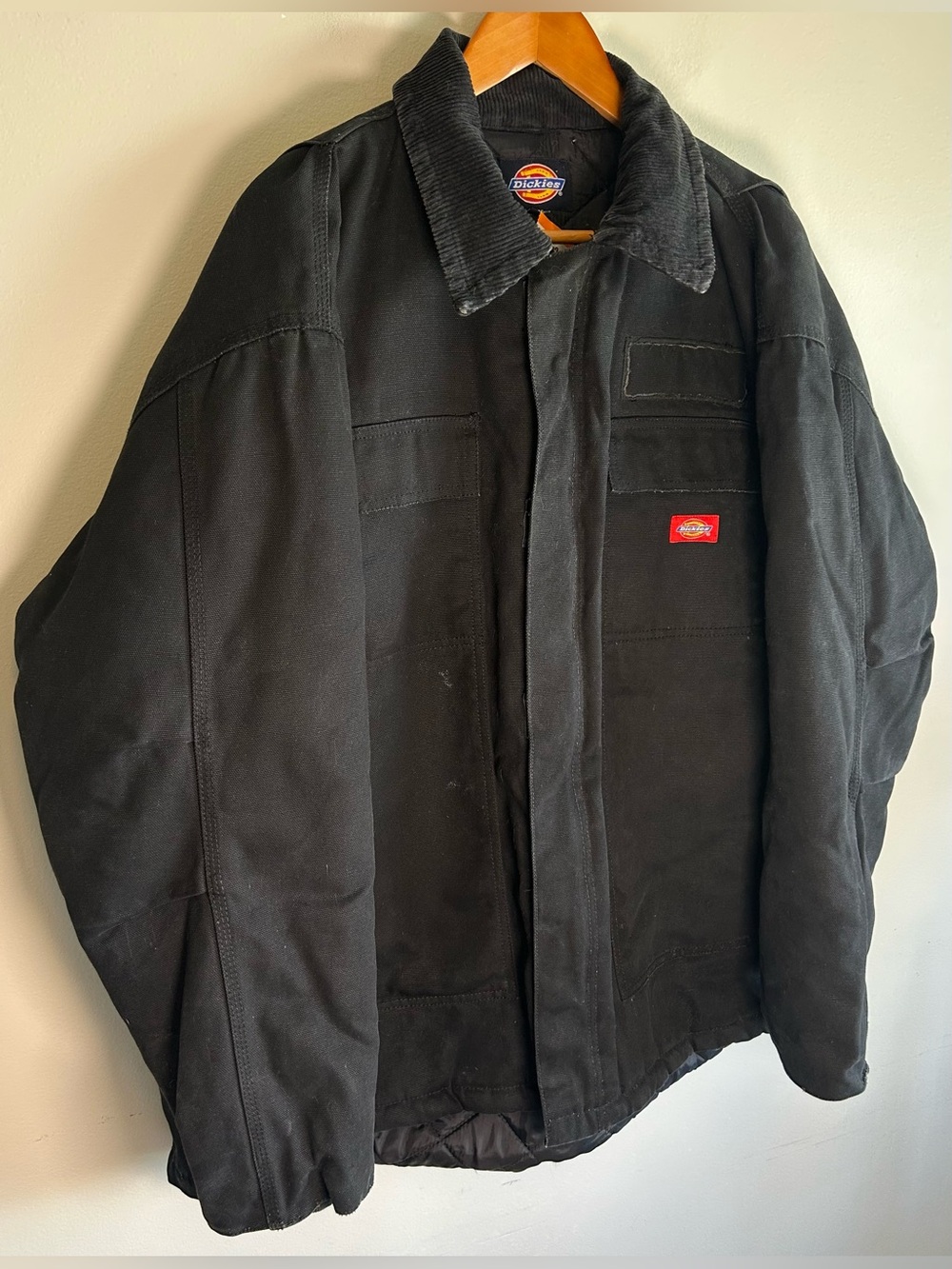 Vintage Dickies Detroit Style Quilt Insulated Duck Canvas Work Jacket XL Black - Picture 2 of 12